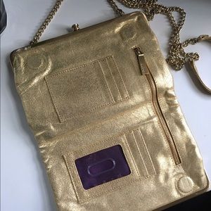 Hobo Gold Leather Crossbody