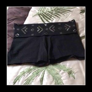 Pink fold over yoga shortie/ Small