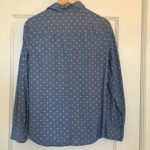 J. Crew Tops - J. Crew Chambray Shirt with Polka Dots J. Crew Tops - J. Crew Chambray Shirt with Polka Dots