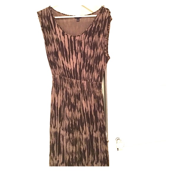 Olive green and brown cotton dress