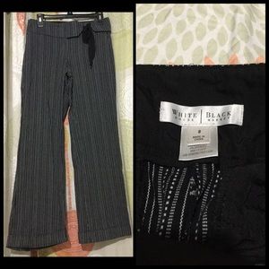 Black and white striped Pants, formal wear.
