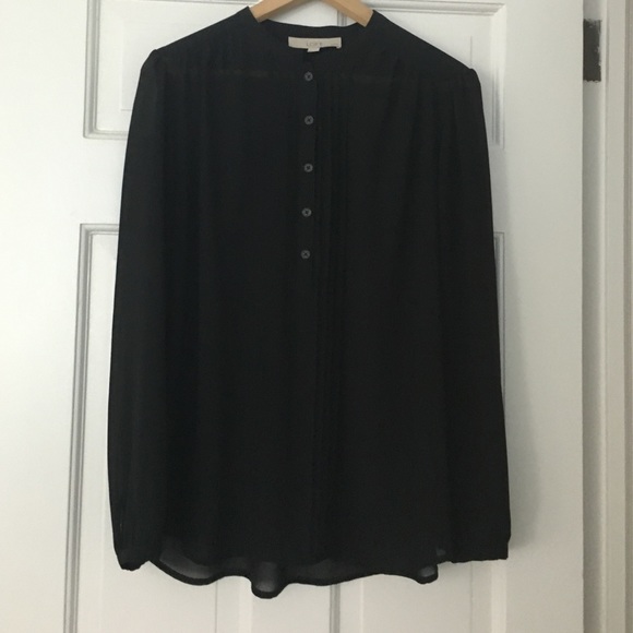 LOFT Collarless Henley Blouse