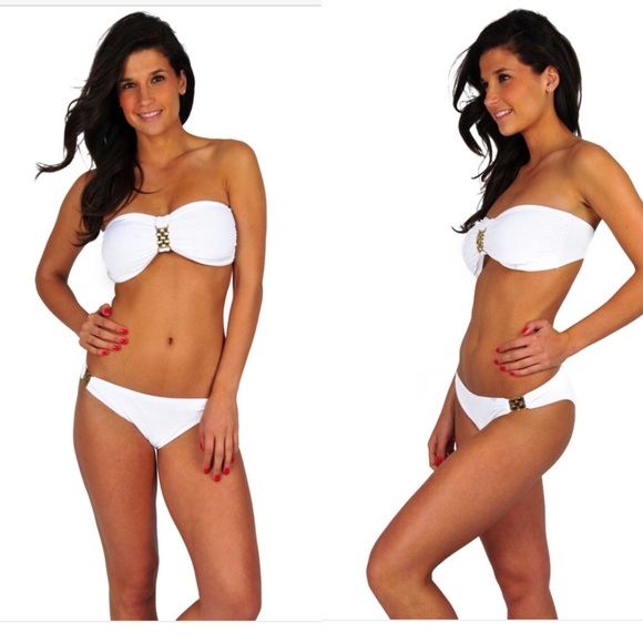 Michael Kors Hardware Bandeau Bikini Top & Bottom