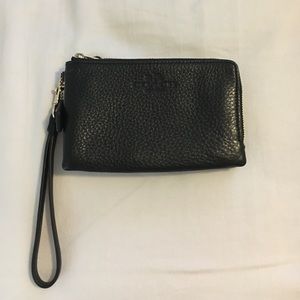 Coach pebbled leather wristlet