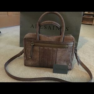 Allsaints Rally Moto Leather Brown Bag
