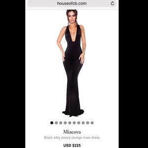 House of CB MIACOVA Black Plunge Dress