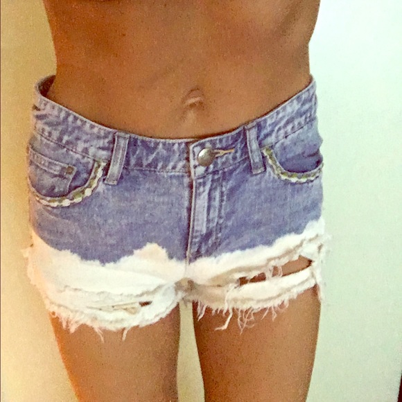Free People High Waisted Denim Shorts - Picture 1 of 4