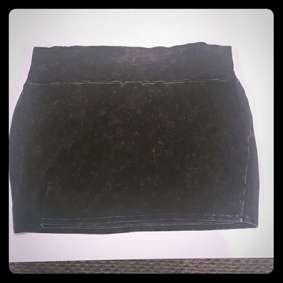 Black acid wash bodycon mini skirt