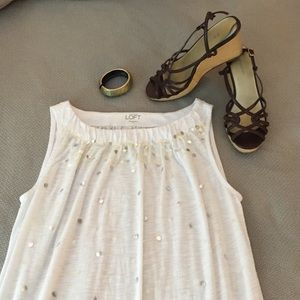 Ann Taylor LOFT white tank, size small