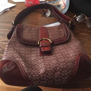 Maroon coach purse