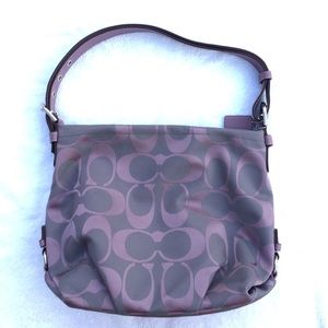 Gray and Purple Coach Purse
