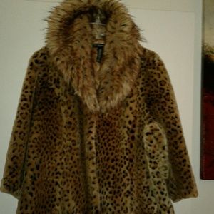 Leopard plus size coat