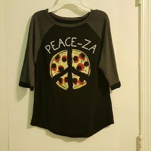 Peace-za Pizza Graphic T-shirt- New w/o tags