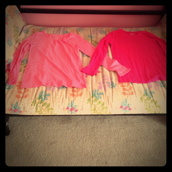 2 pink long sleeve shirts size both 10-12 girls