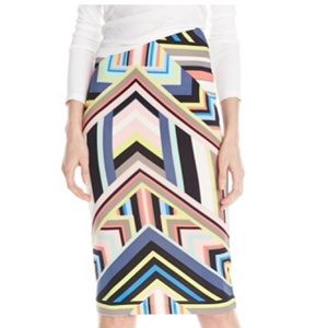 Multi color printed scuba skirt