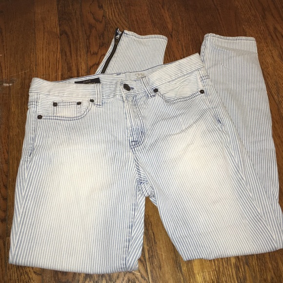 Striped denim regular/skinny jeans