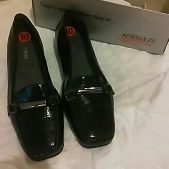 Black aerosole slip on shoes