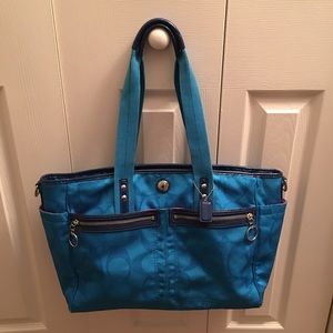 SALE! Coach Blue w/ Pink Diaper Bag