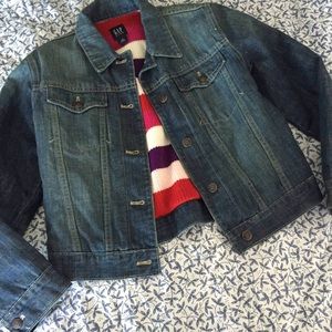 GAP sweater lined jean jacket