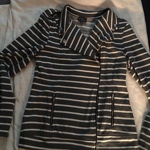 Elissa French Terry Striped Moto Jacket