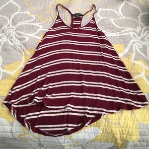 Maroon and white striped top