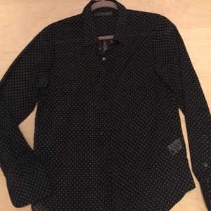 Velvet semi sheer polka dot shirt.