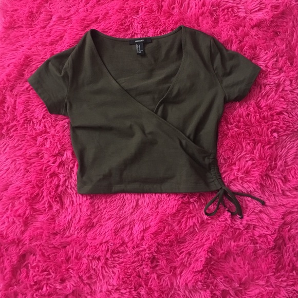 Olive green crop top