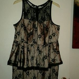 Elegant lace peplum dress plus size