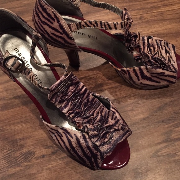Madden Girl Zebra Red Heels
