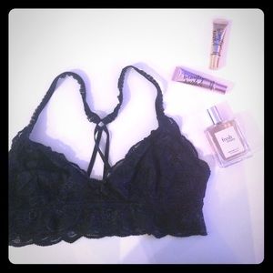 Dark midnight blue lace bralette