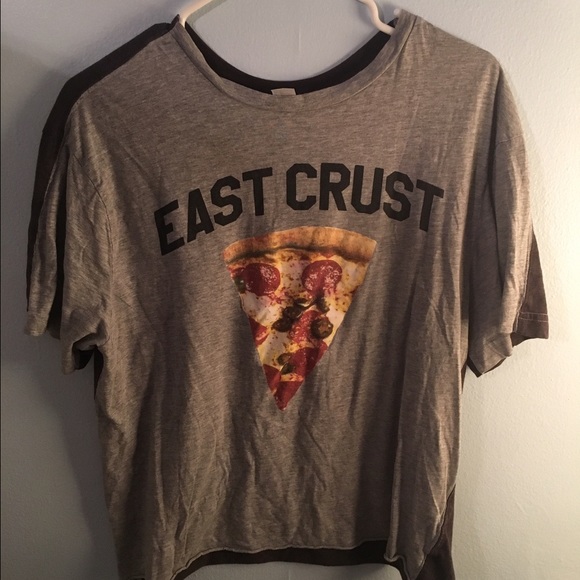 Two-toned, taco/pizza t-shirt with cropped finish