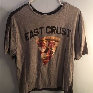 Two-toned, taco/pizza t-shirt with cropped finish