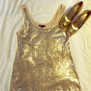 Gold Sequence tank top
