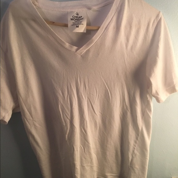 White Jersey Short Sleeved T-Shirt by Cheap Monday - Picture 1 of 4