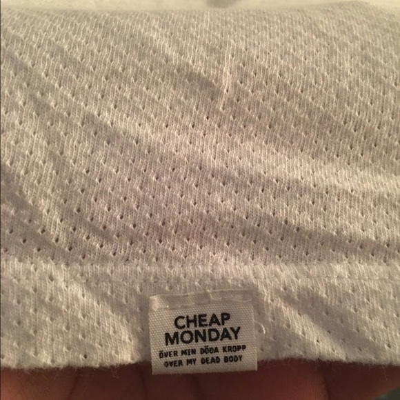 White Jersey Short Sleeved T-Shirt by Cheap Monday - Picture 2 of 4