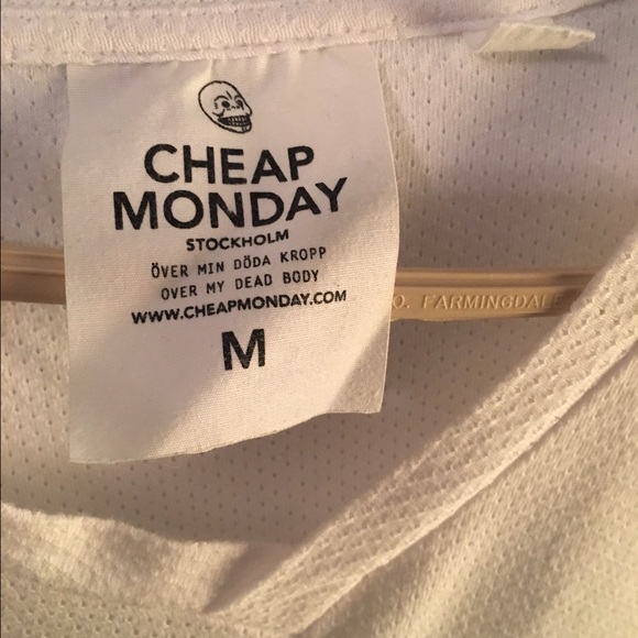 White Jersey Short Sleeved T-Shirt by Cheap Monday - Picture 3 of 4