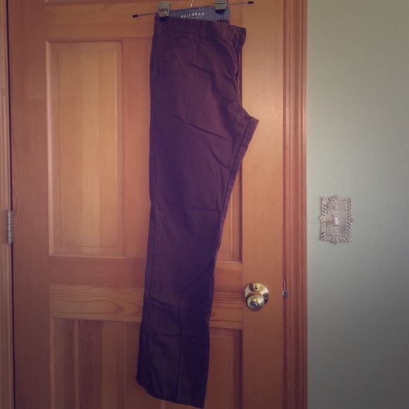 Men's Bullhead skinny chinos.