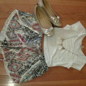NWT Crochet Trim Shorts