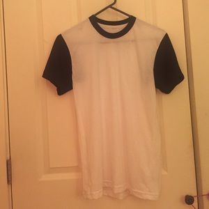 American Apparel | Black and White baseball tshirt