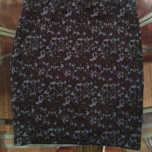 Black and blue pattern mini skirt