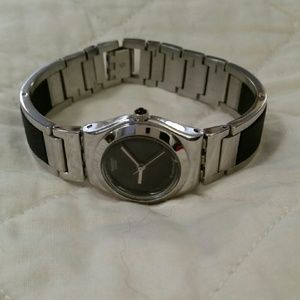 Swatch black & silver watch