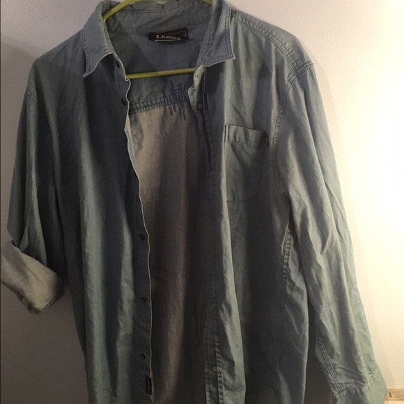 Denim Button Up with pearlescent buttons - Picture 1 of 4