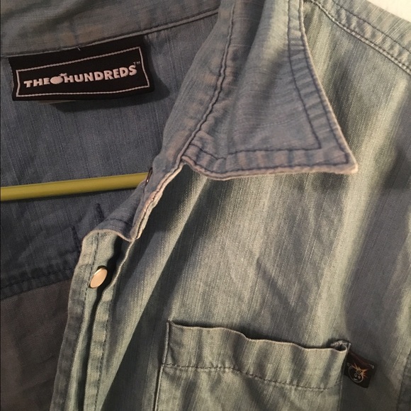 Denim Button Up with pearlescent buttons - Picture 2 of 4