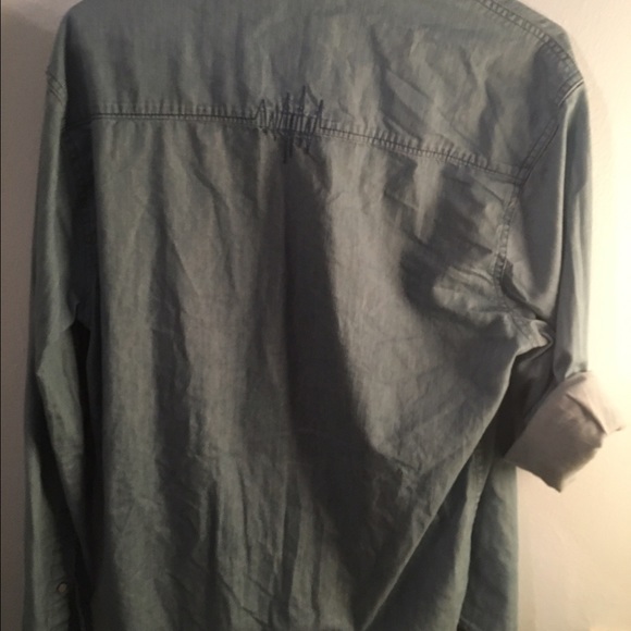 Denim Button Up with pearlescent buttons - Picture 4 of 4