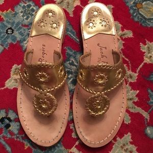 Jack Rodgers Gold Flip Flops