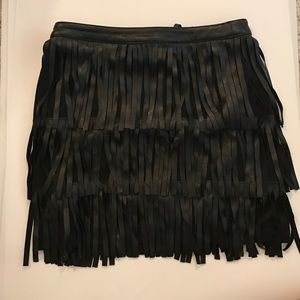 Fringe Pleather skirt