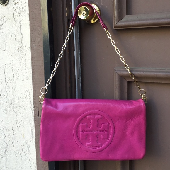 Hot Pink Tory Burch Reva Clutch