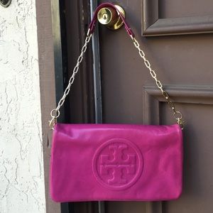 Hot Pink Tory Burch Reva Clutch