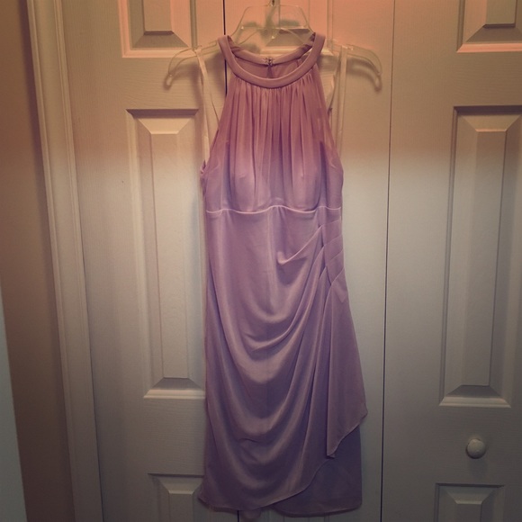watters chiffon bridesmaid dresses Ruffled Sleeves Pleated A-Line Dress with V-Neck bridesmaid dresss shoulder James is a Length:62