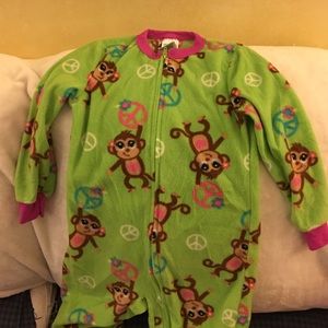 Girls monkey footie PJ's.